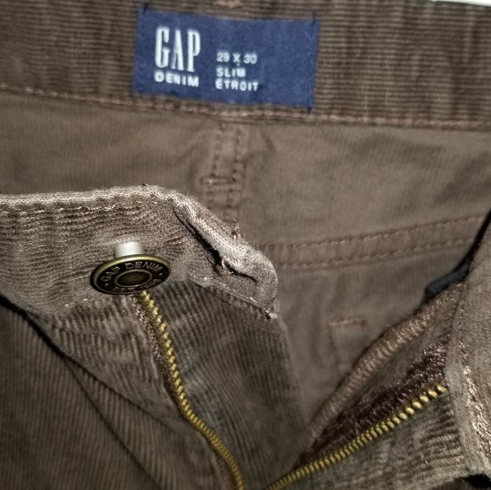 Gap Denim Brown Mens Slim Straight Corduroy Chino Pants Label Reads Size 29x30 - Picture 10 of 14